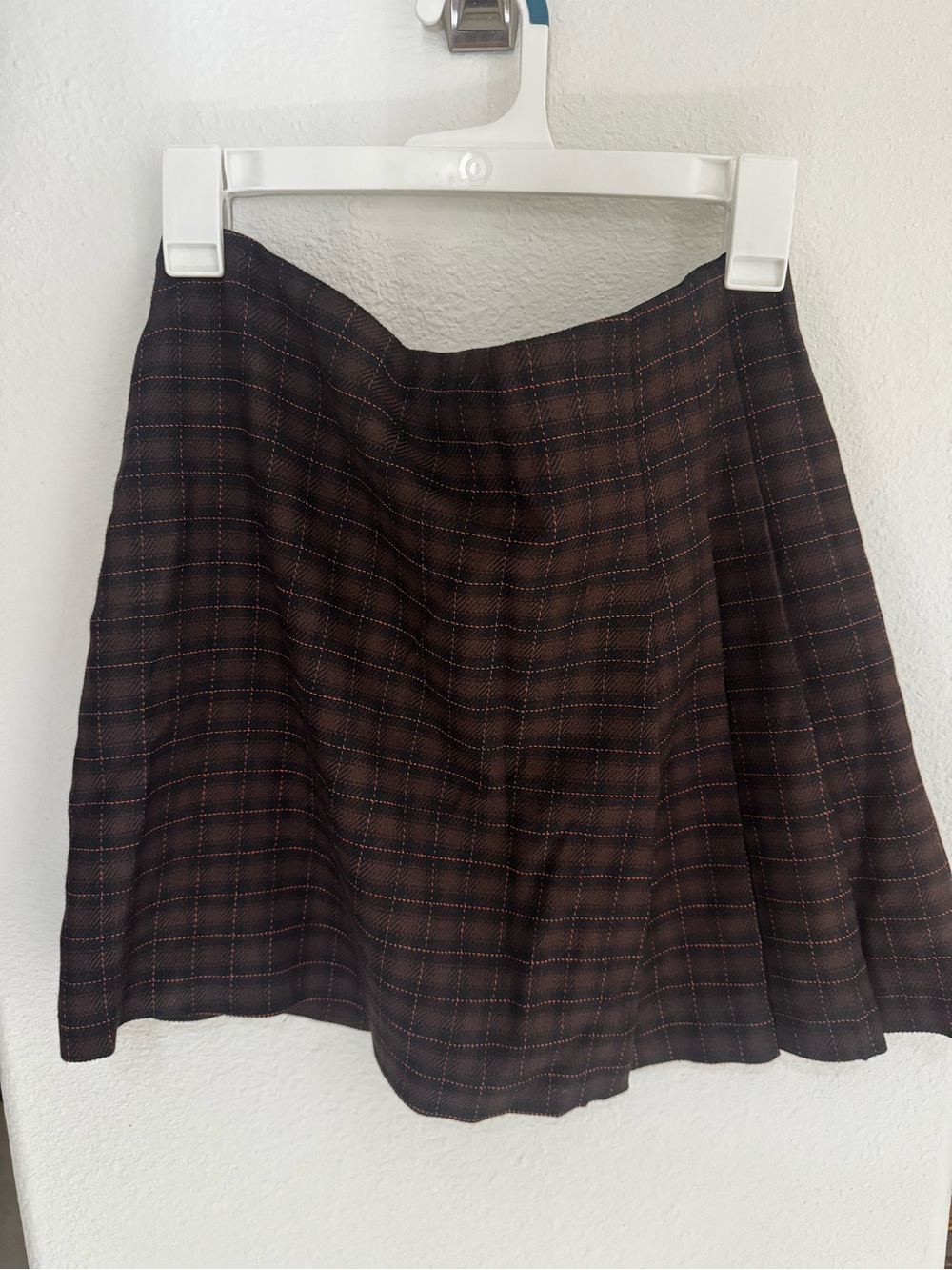 Alice + Olivia Brown Plaid Mini Skirt